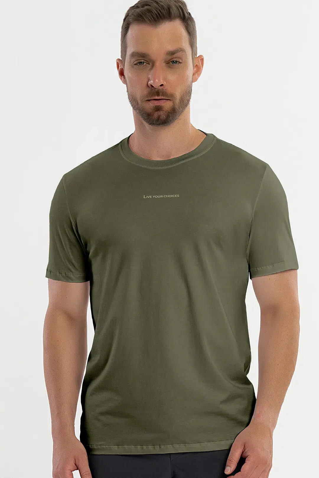 BECHOSE-camiseta-pima-carvalho-oliva_1 Camiseta Pima Carvalho Verde Croco - Imagem 1